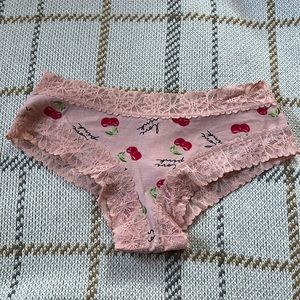 Size Large panty cheekster with cherry design NWT Victoria’s Secret PINK